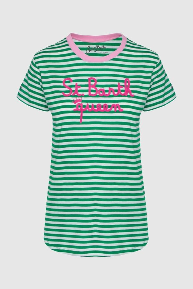 MC2 Saint Barth t-shirt women's cotton with green stripes 160474 - photo 1