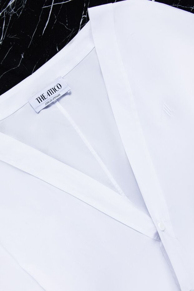 The Attico women's cotton blouse with voluminous sleeves white 160500 - photo 2
