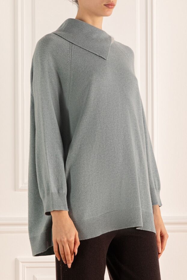 Panicale longline gray womens jumper with an asymmetrical collar 160543 - photo 3