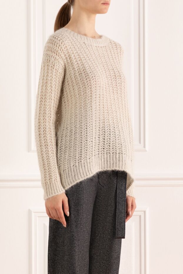 Panicale white womens jumper with an airy knit 160547 - photo 3