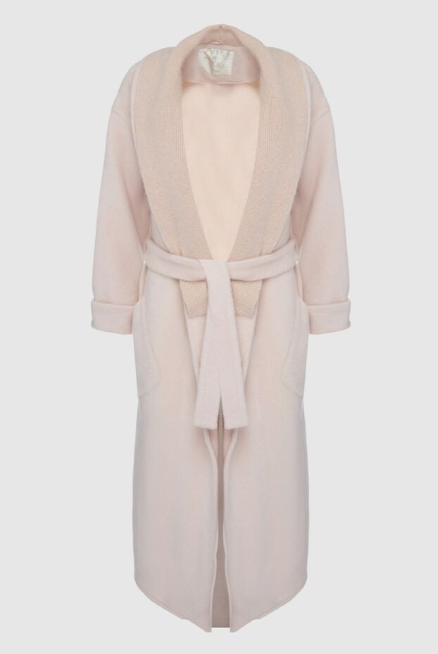 Panicale women's wool coat robe cut with shawl collar powder pink 160555 - photo 1