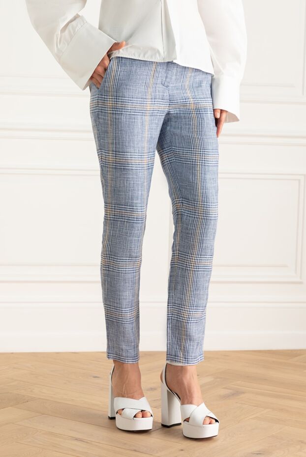 Lorena Antoniazzi women's checkered print pants navy blue 160698 - photo 3