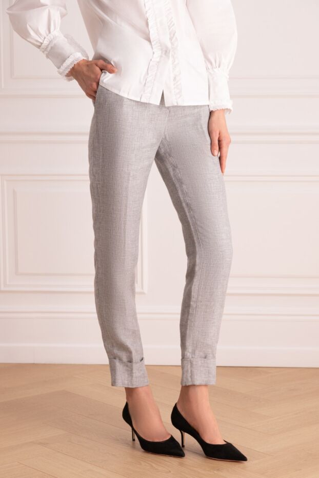 Lorena Antoniazzi women's pants with star-shaped charm gray 160707 - photo 3