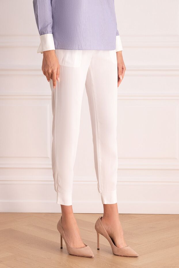 Lorena Antoniazzi women's cropped straight pants white 160722 - photo 3