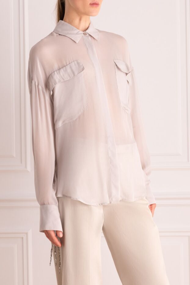 Lorena Antoniazzi women's shirt-blouse with pockets beige 160728 - photo 3
