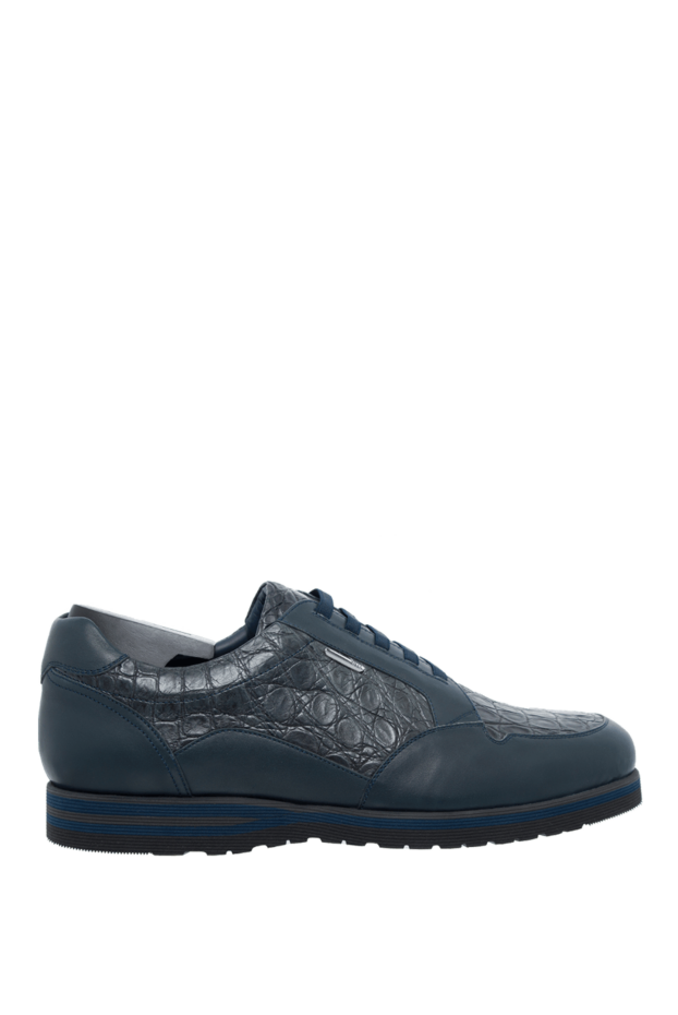 Zilli dark blue crocodile leather sneakers with matte finish 160739 - photo 1