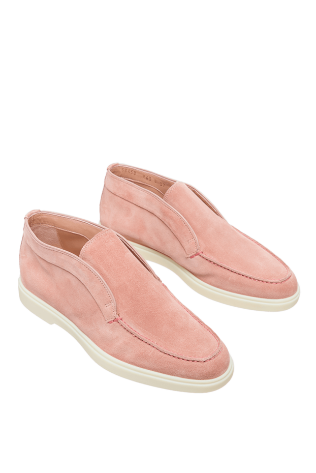 Santoni лоферы женские классические замшевые розовые 160798 - фото 3