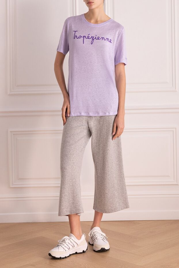 MC2 Saint Barth t-shirt made of linen purple for women 160900 - photo 2