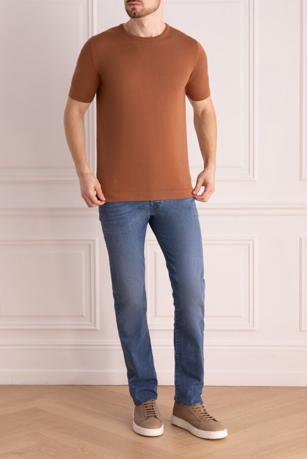 Gran Sasso man cotton short sleeve jumper brown for men buy with prices and photos 160962 - photo 2