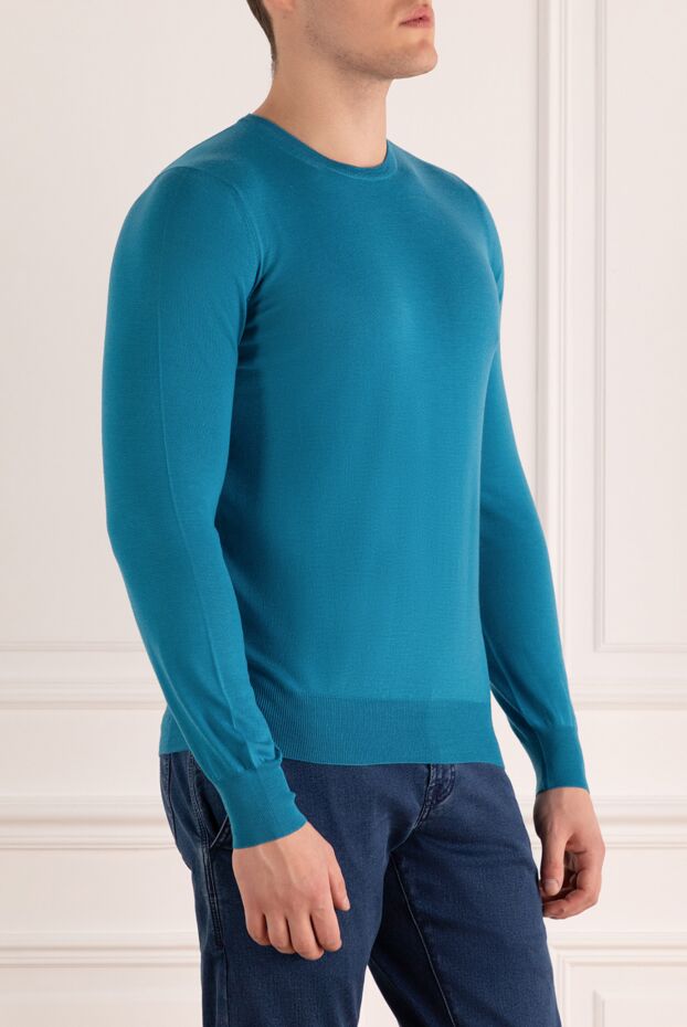 Gran Sasso light blue basic wool jumper for men 160974 - photo 3