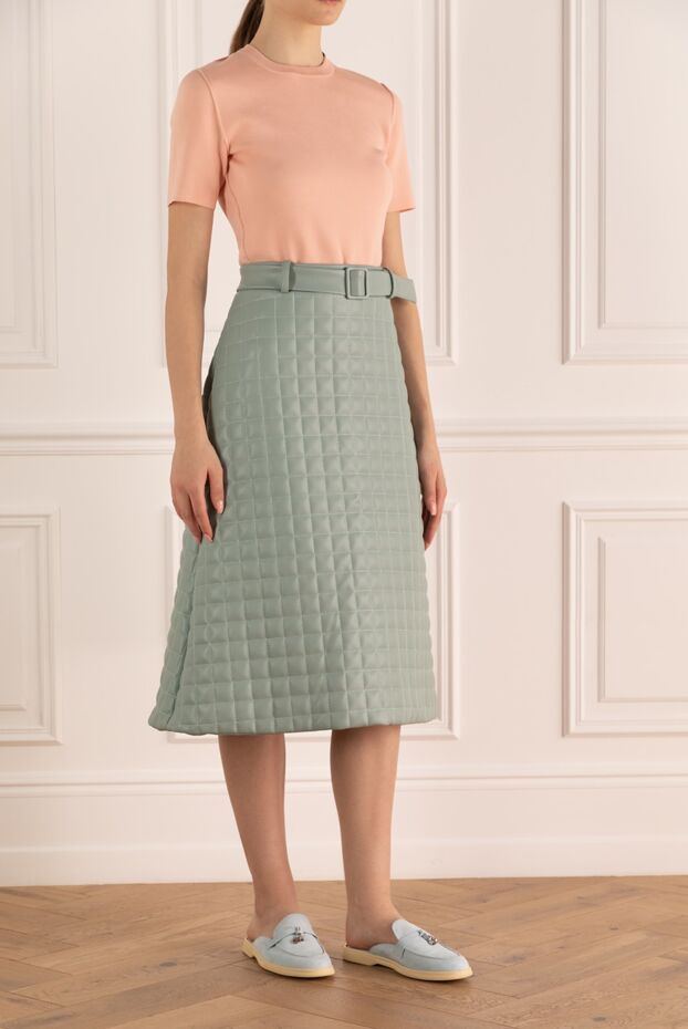 Giuseppe Di Morabito women's quilted green skirt with a belt 161002 - photo 3