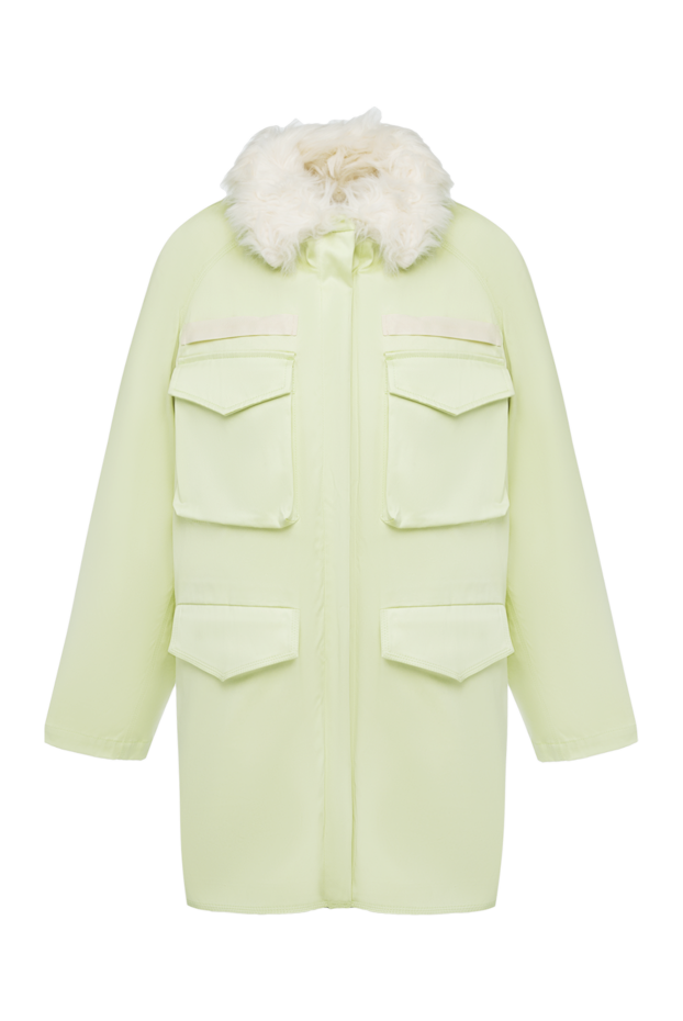 The Attico women's light green cotton parka with patch pockets and fur trim 161029 - photo 1
