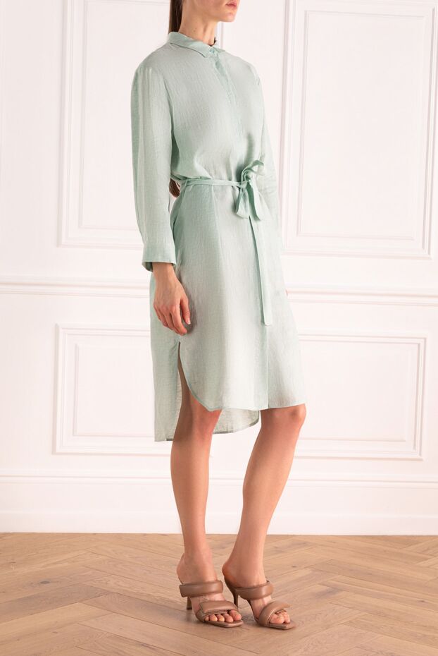Peserico summer dress with buttons made of breathable linen with a soft silhouette 161083 - photo 3