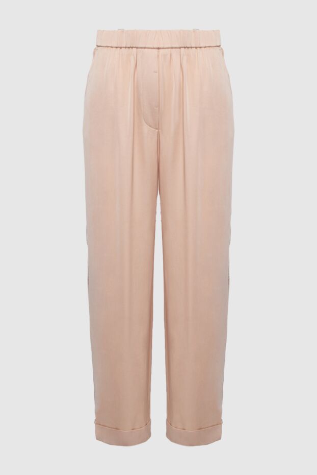 Peserico женские брюки из вискозы бежевые женские купить с ценами и фото 161096 - фото 1