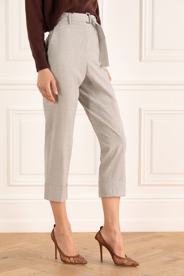 Peserico women's gray pants with belt 161102 - photo 3