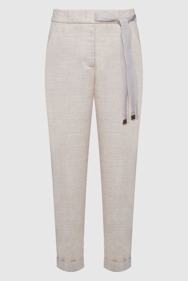 Peserico woman beige linen and wool trousers for women buy with prices and photos 161107 - photo 1