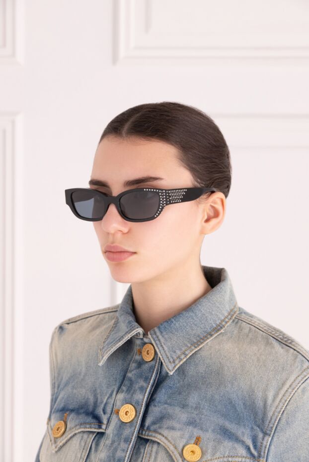 Linda Farrow black women's sunglasses with rhinestones for sun protection 161141 - photo 3