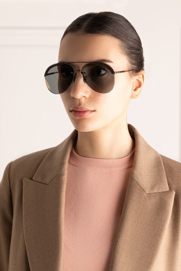 Bottega Veneta aviator glasses for sun protection black for women 161153 - photo 2