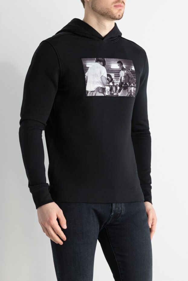 Limitato comfortable hoodie with boxing photo print and dense texture 161209 - photo 3