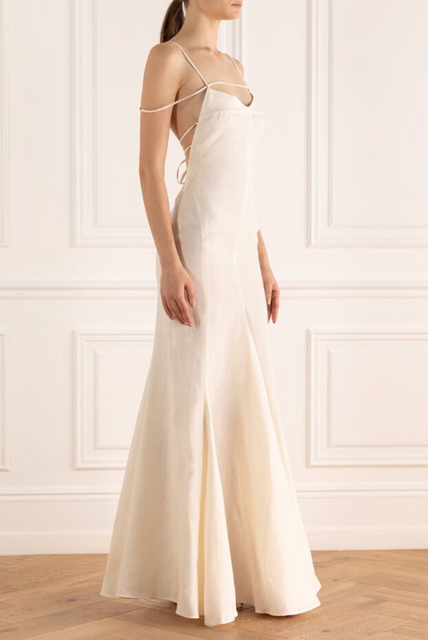 Jacquemus maxi dress with thin straps and open back made of natural linen 161294 - photo 3