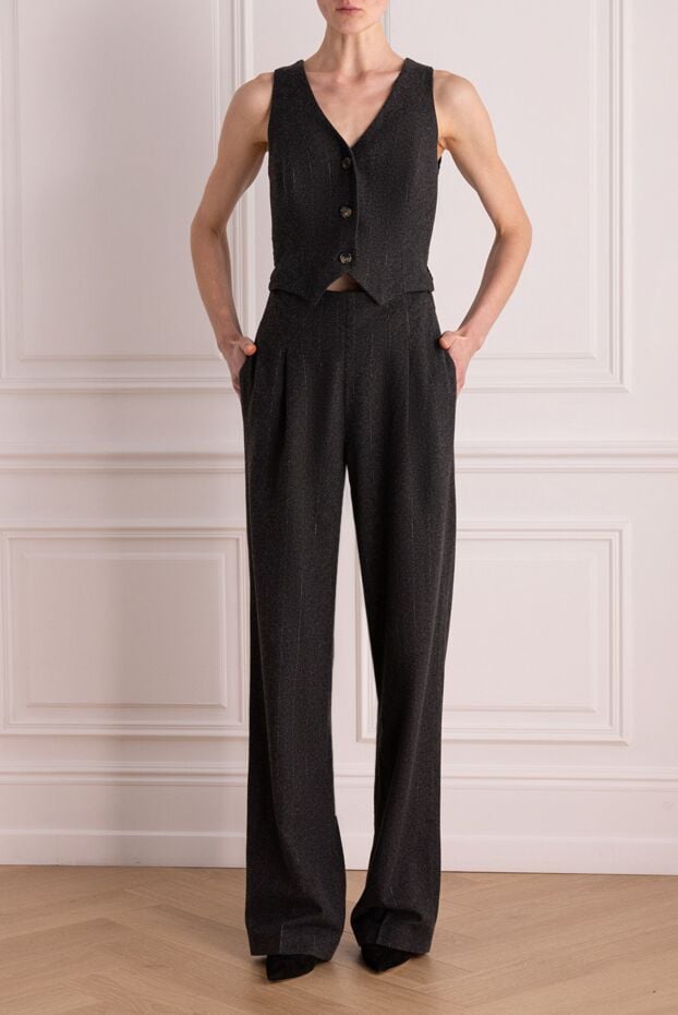 Ermanno Scervino women's suit with a vest and trousers made of dark gray fabric 161331 - photo 3