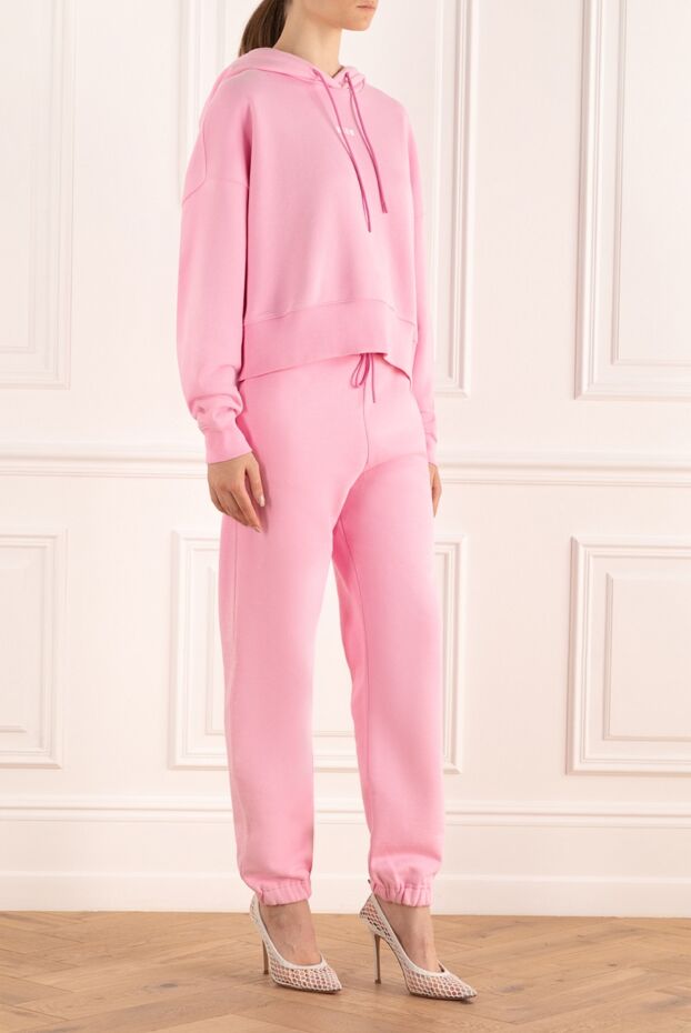 MSGM women's pink cotton suit with drawstring hoodie 161430 - photo 3