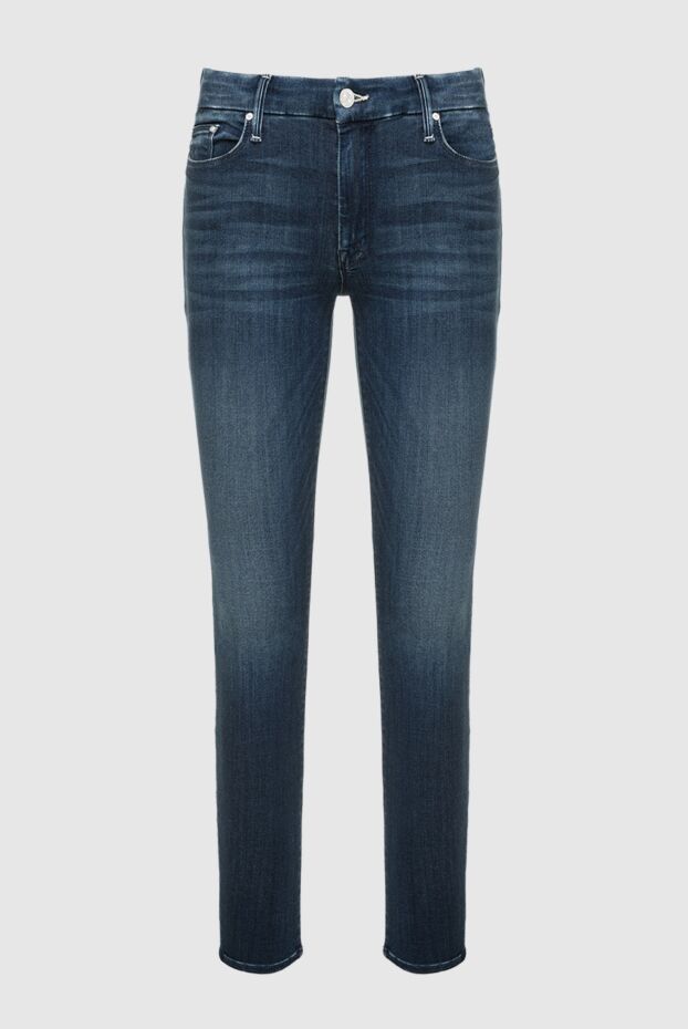 Blue women's skinny jeans with a mid-rise - photo 1