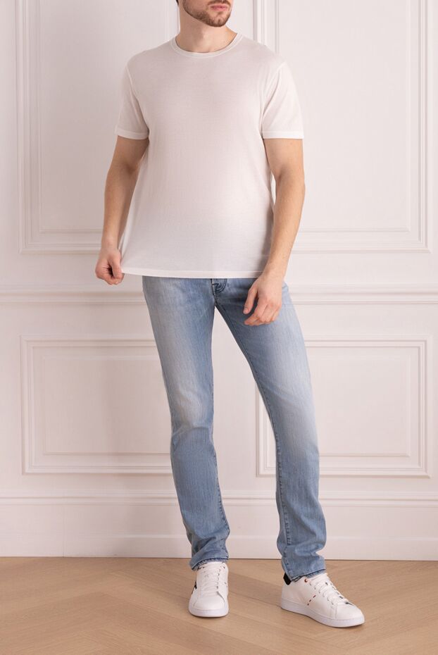 Kiton men's white stretch jersey crew neck t-shirt 161530 - photo 3