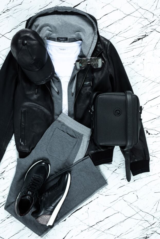 Dolce & Gabbana mens black leather hoodie jacket 161593 - photo 2