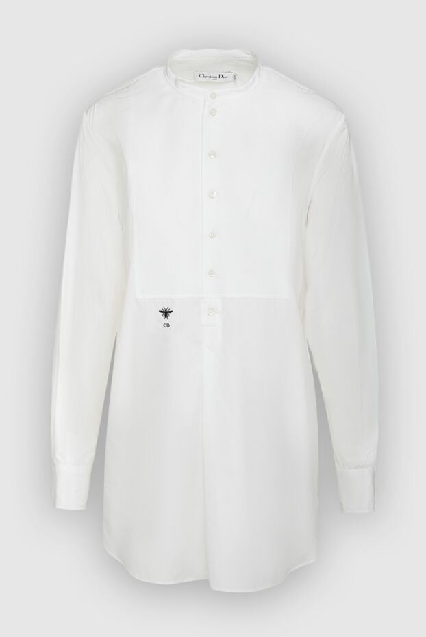 Dior women's cotton tunic with a black logo white 161607 - photo 1