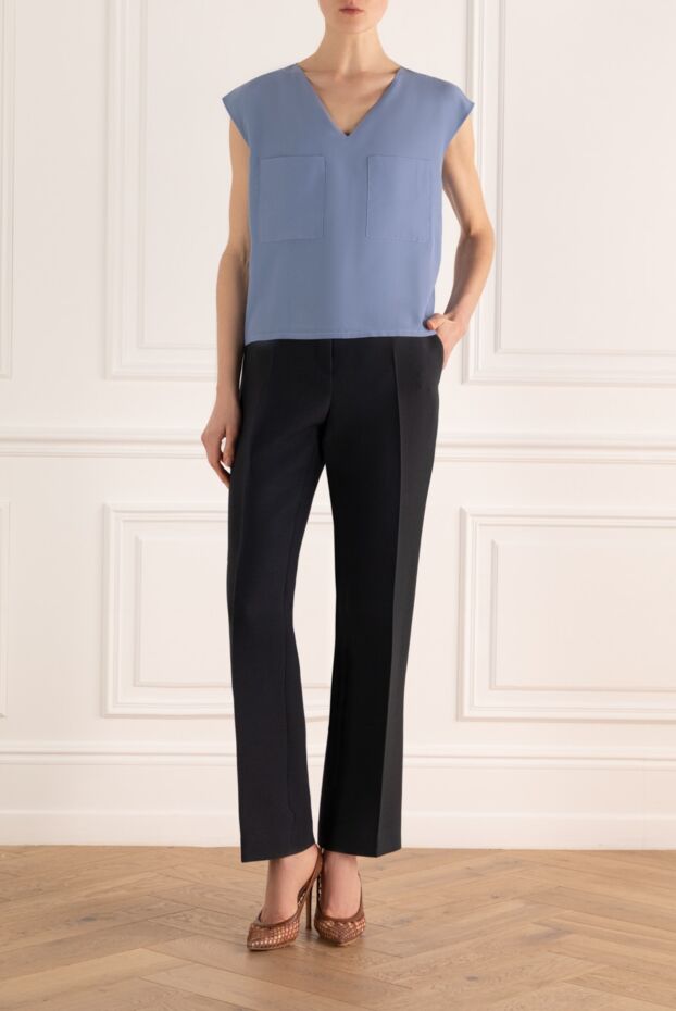 Dior woman gray wool and silk trousers for women buy with prices and photos 161610 - photo 2