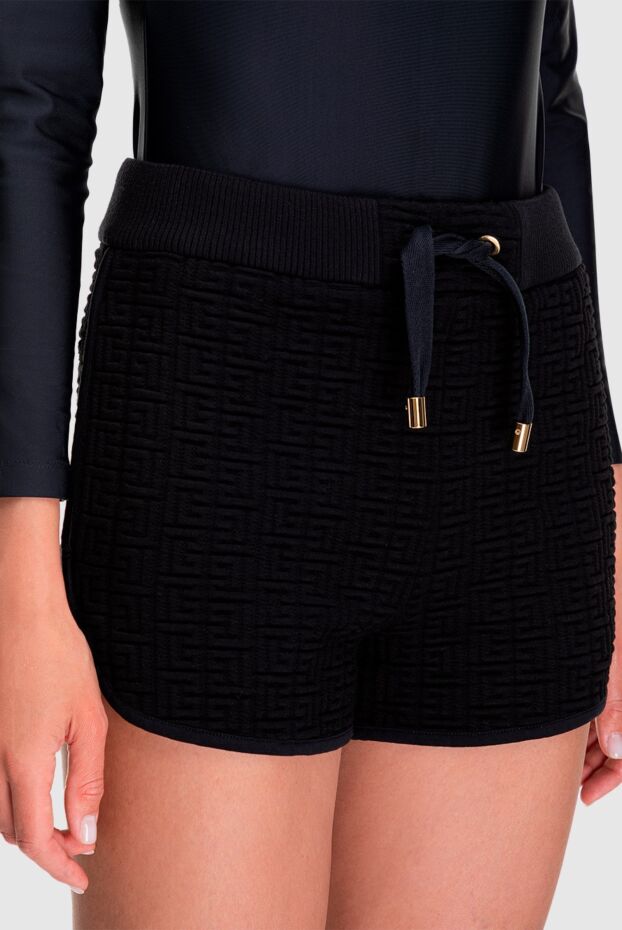 Balmain elastic black shorts made of thick jersey with a relief pattern 161620 - photo 3