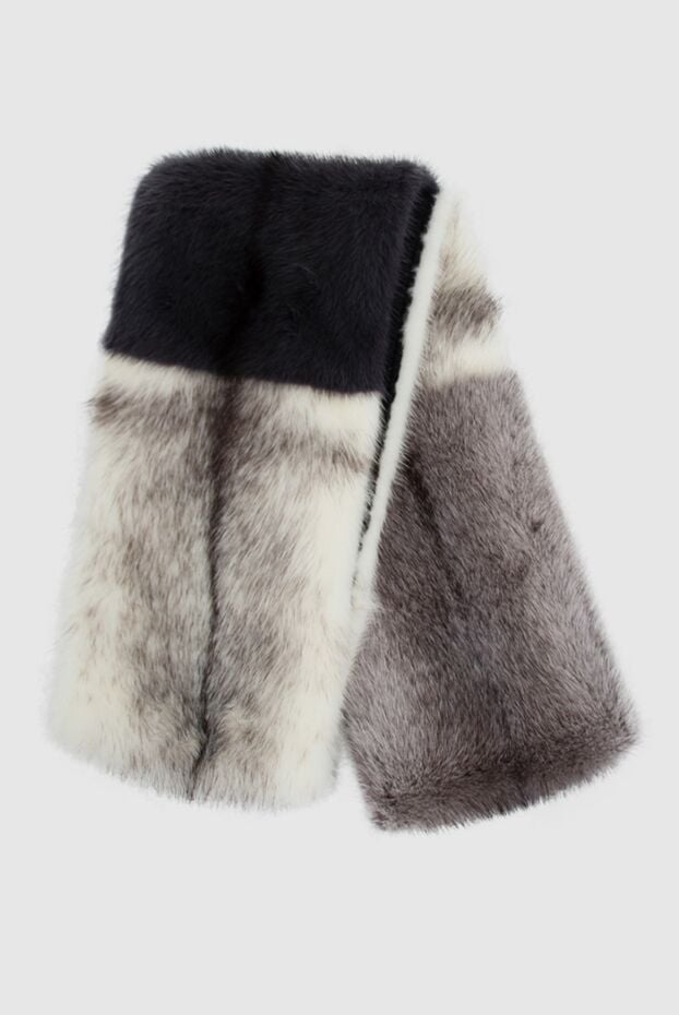 Dior women's gray fur scarf with a gradient of shades 161646 - photo 1