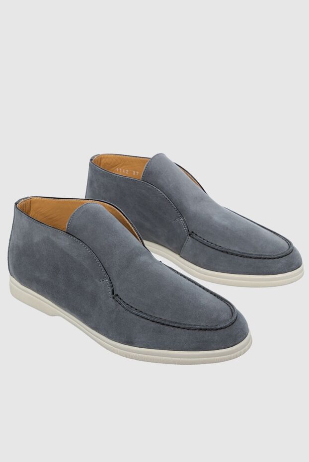 Cesare di Napoli loafers women's suede with white sole gray 161657 - photo 3