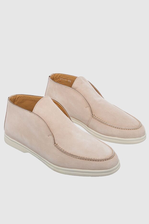 Cesare di Napoli loafers women's suede with white sole pink 161661 - photo 3