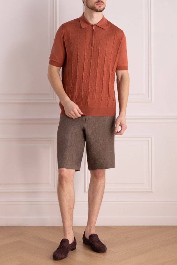 Cesare di Napoli man brown linen shorts for men buy with prices and photos 161675 - photo 2