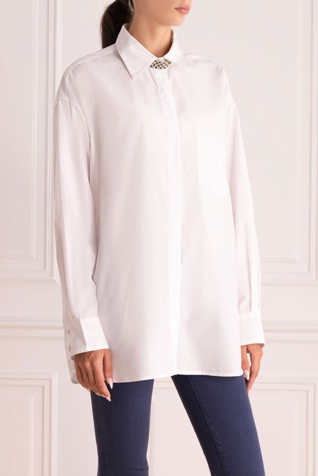 Erika Cavallini women's shirt with crystals white 161709 - photo 3