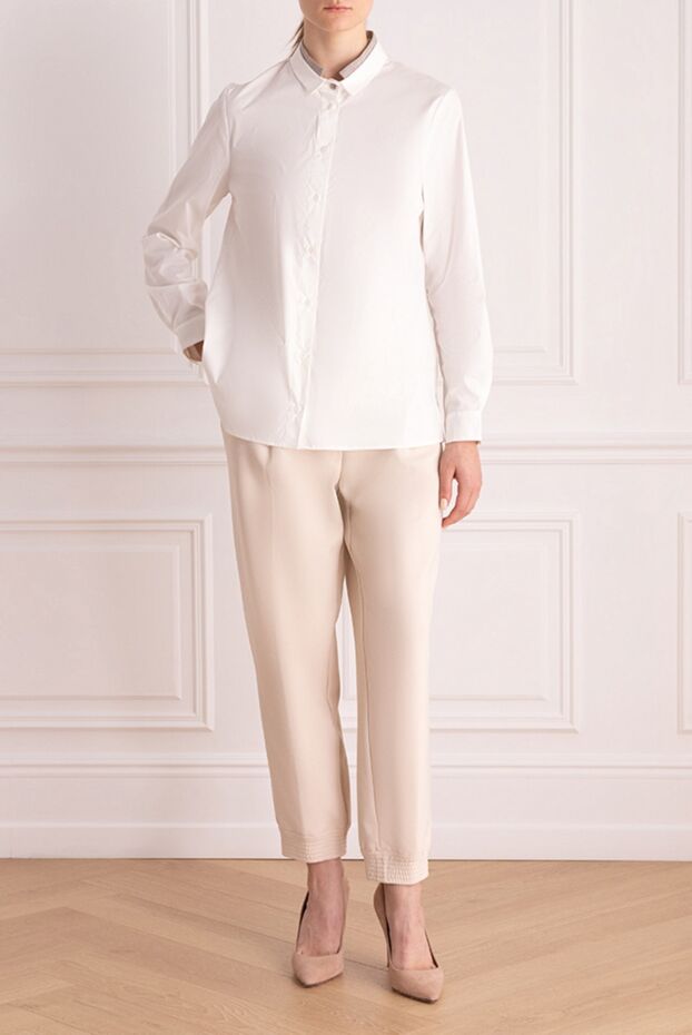 Erika Cavallini woman beige polyester and wool trousers for women buy with prices and photos 161712 - photo 2