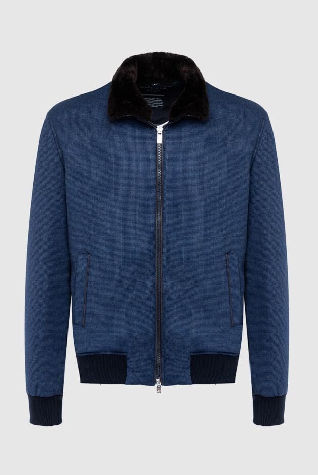 Tombolini men's blue jacket with fur collar 161722 - photo 1