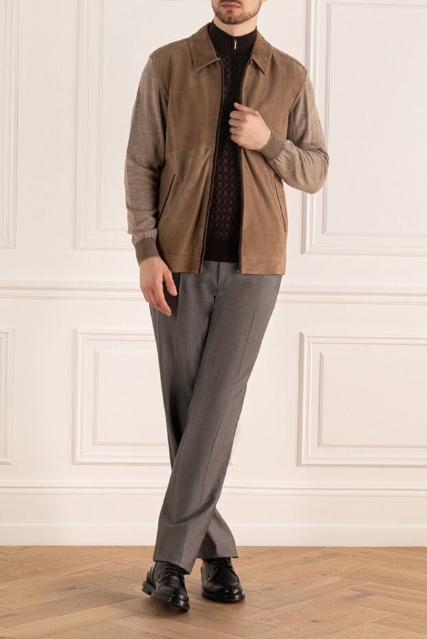 Torras brown suede and wool combination cardigan (markdown) 196559 - photo 2