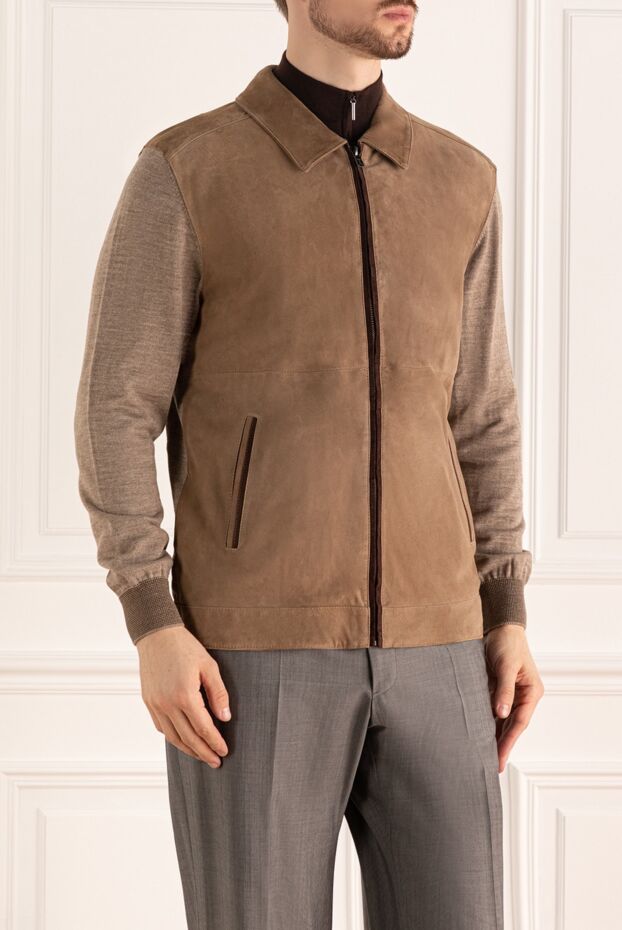 Torras brown suede and wool combination cardigan (markdown) 196559 - photo 3