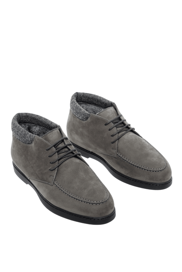 Doucal`s men's nubuck boots in gray 161854 - photo 3