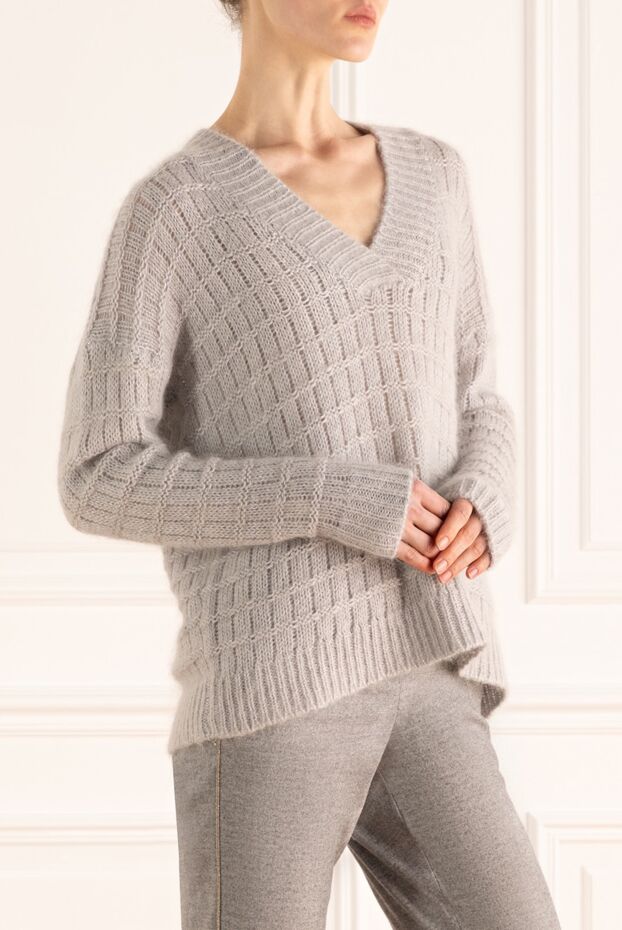 Panicale gray womens jumper with lurex speckles 161901 - photo 3