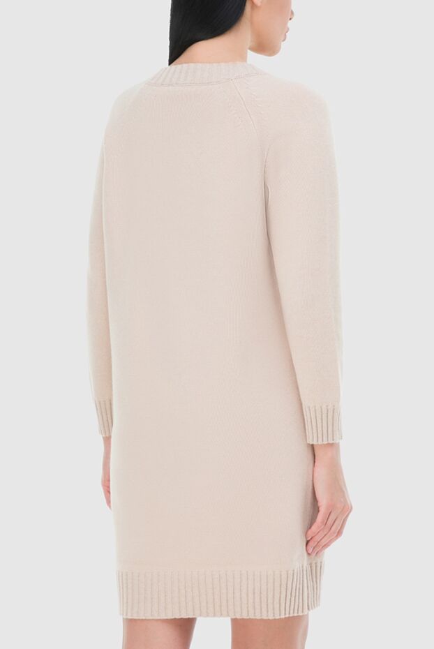 Panicale beige womens dress with a v-neck collar 161912 - photo 3