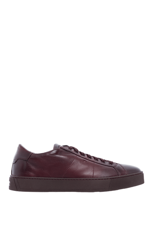 Santoni burgundy leather sneakers with a blacked out toe 161948 - photo 1