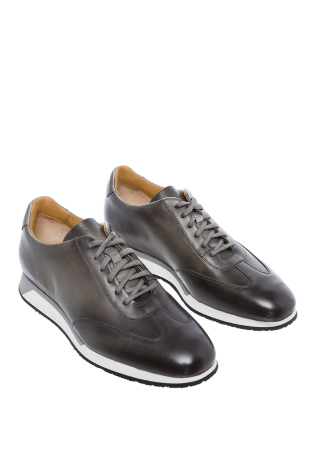 Santoni hand-dyed sneakers made from soft calfskin with a low profile and simple lacing 161960 - photo 3