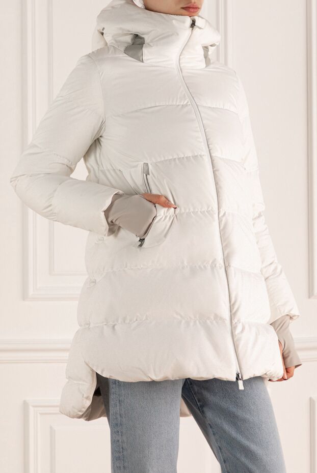 Herno white quilted down jacket with an extended back and a zipper 161965 - photo 3