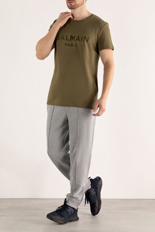 Balmain man green cotton t-shirt for men buy with prices and photos 161980 - photo 2