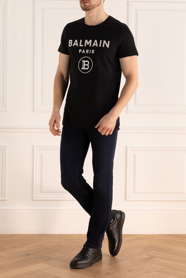Balmain мужские футболка из хлопка черная мужская купить с ценами и фото 161985 - фото 2