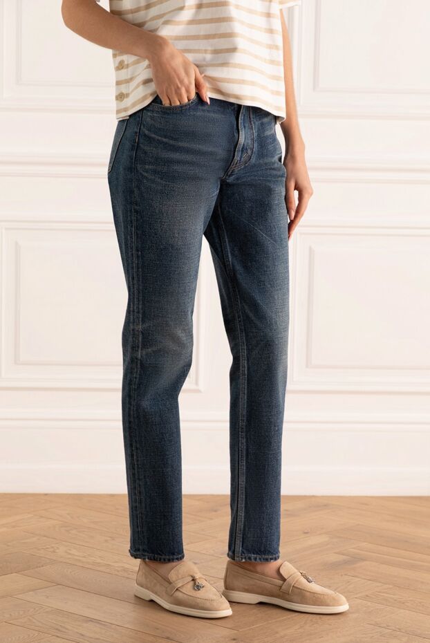 Celine women's blue jeans with mid-rise 162009 - photo 3